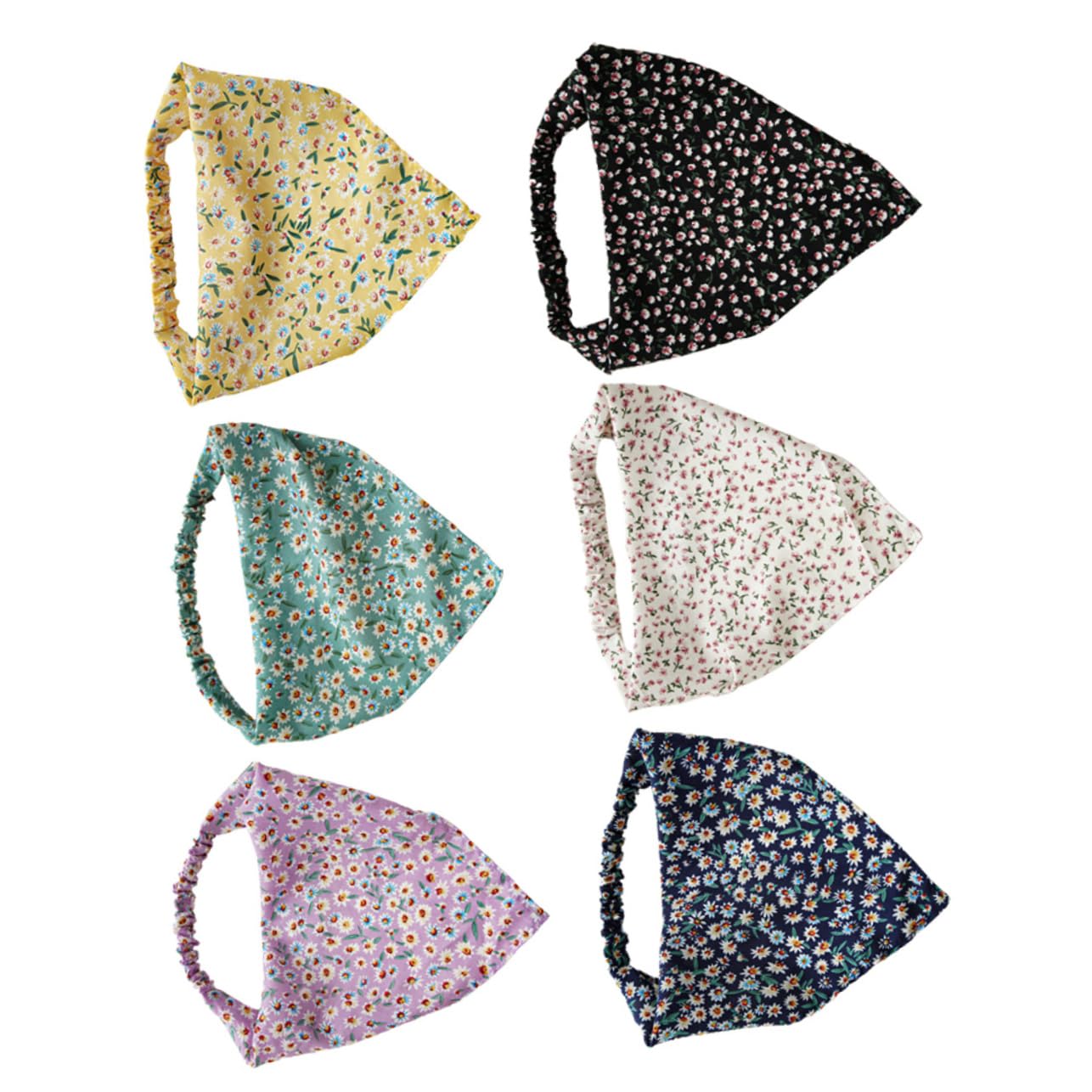 POPETPOP 24 Pezzi In Tessuto Floreale Bandane Per Trucco Per Accessori Per Le Donne Floreale Per Le Donne Fasce Elastiche Bandane Floreali Per Le Donne