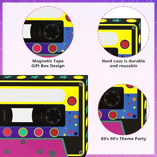 Miniatura 4 de KLAMZWJE Cajas de recuerdo de fiesta de los años 80 y 90, novedosa caja de boom para decoración de fiesta, centros de mesa de regalo, decoración