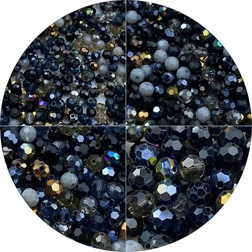 Miniatura 14 de 100 cuentas redondas de cristal de 0.315 pulgadas (0.315 in), cuentas espaciadoras facetadas redondas para hacer joyas, pulseras, aretes, collares
