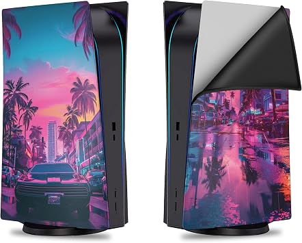 BCB Controllers Custom G. T. A. 6 Silicone Cover Compatible with PS-5 Console Slim | Protective Silicone Case for Play-Station 5 Console | Proudly Designed in USA with Durable, Anti-Slip Material
