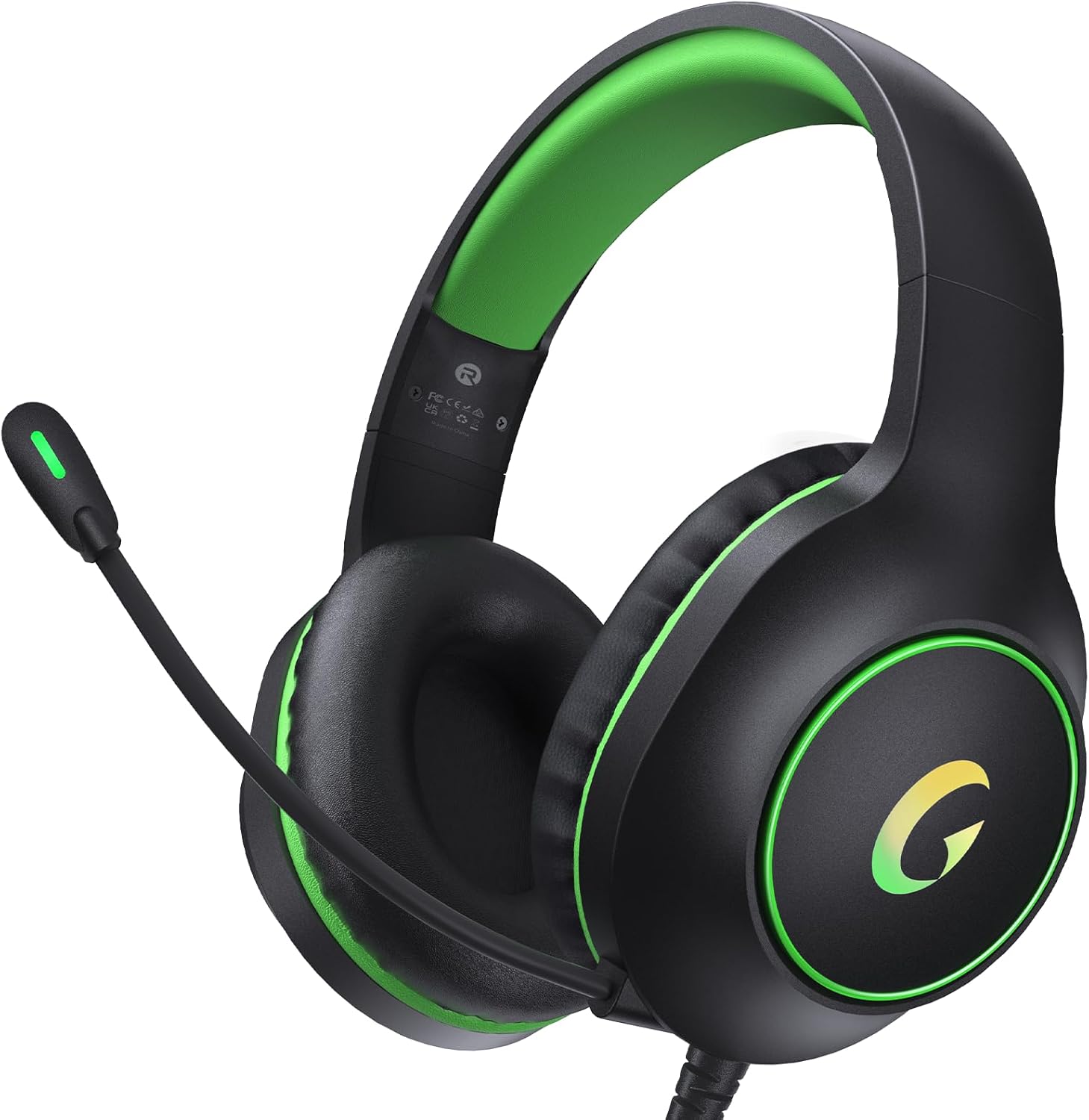 CM7002 Gaming Headset for PS5, PS4, PC, Mac, Switch, Xbox Series, Surround Sound RGB Gaming Headphones with Noise Canceling Microphone, 50MM Dynamic Drivers, 3.5MM Audio Jack, Black Green CM7002 Gaming Headset for PS5, PS4, PC, Mac, Switch, Xbox Series, Surround Sound RGB Gaming Headphones with Noise Canceling Microphone, 50MM Dynamic Drivers, 3.5MM Audio Jack, Black Green