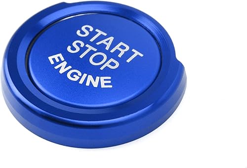 Miniatura 8 de iJDMTOY Juego de botón de arranque de motor sin llave de aluminio anodizado azul con anillo circundante compatible con BMW 2 3 4 Series X1 (F22 F30
