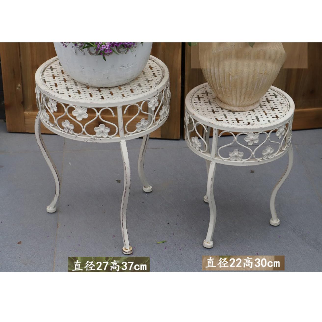 Amazon.co.jp: [GZGZ] フラワースタンド 花台 丸アイアン F 屋外 室内