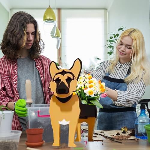 Miniatura 4 de Macetas para perros de pastor alemán, bonita maceta de jardín para perros, regalos de cumpleaños para mujeres, oficina, decoración de interiores y