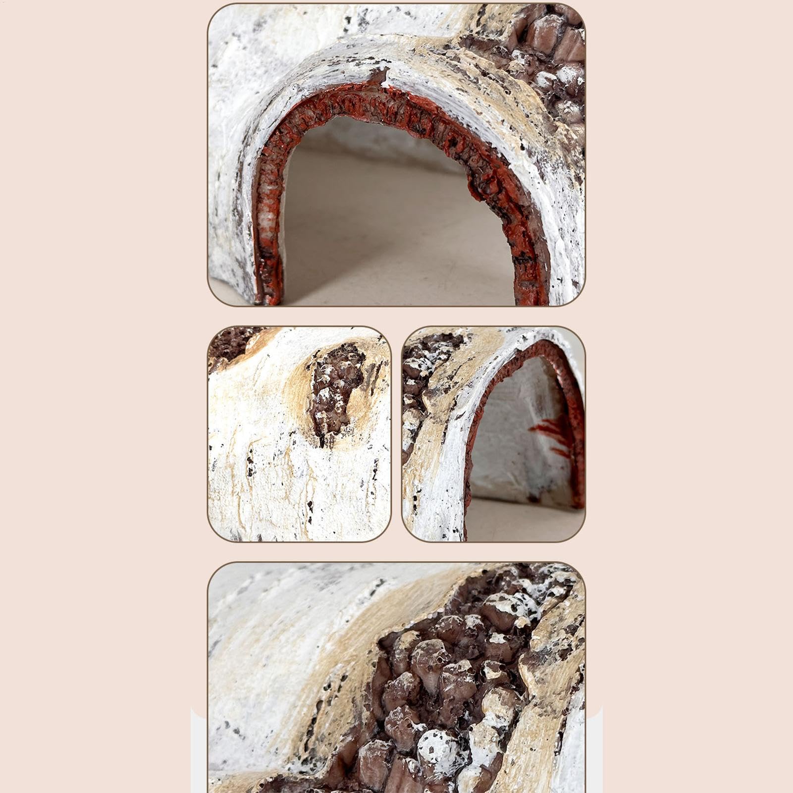 Hábitat de Reptil, hábitat de Reptil Cueva | Cueva de Resina de dragón Barbudo - Accesorios de Tanques de Reptiles Hábitat para arañas, Ranas, cangrejos ermitaños, lagartos, Serpientes