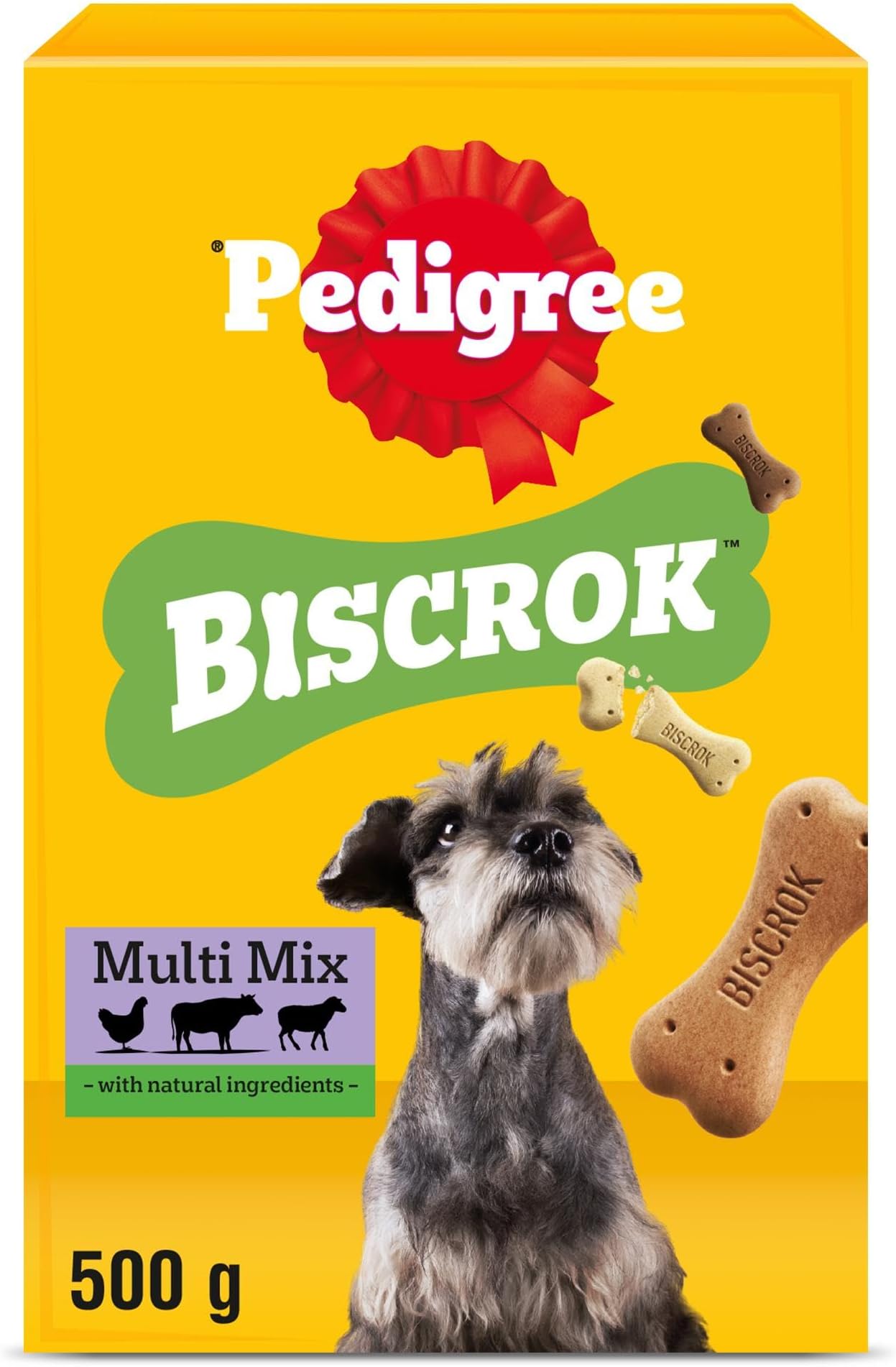 Pedigree Biscrok Multi Mix - Dog Treats - Bone-Shaped Biscuits - 500 g