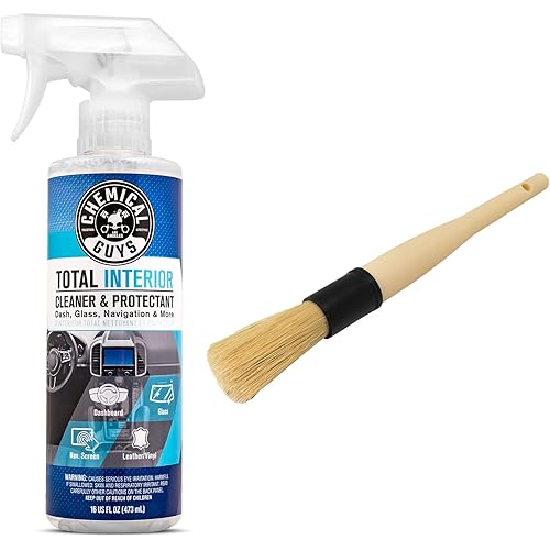 Chemical Guys SPI22016 Total Interior Cleaner and Protectant, 16 fl oz, with Acc_S90 Boar's Hair Detailing Brush, Safe for Cars, Trucks, SUVs, Jeeps, Motorcycles, RVs & More