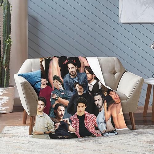 Miniatura 7 de Manta Milo Ventimiglia as Jess Mariano suave y cómoda de lana para sofá, oficina, coche, camping, yoga, viajes, decoración del hogar, acogedora