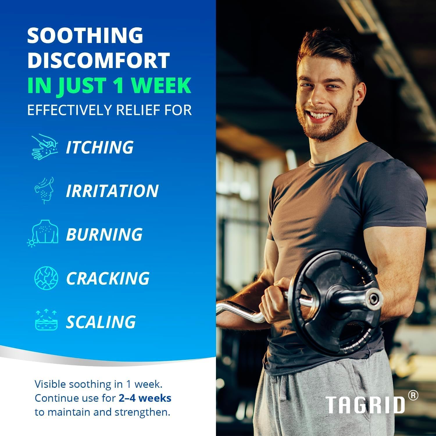 TAGRID Antifungal Cream, Psoriasis, Seborrheic Dermatitis, Ringworm Treatment for Humans, Tinea Versicolor Treatment, Clinically Proven Maximum Relief - 100g - Image 2