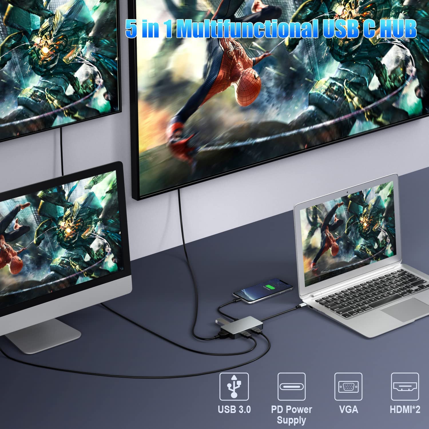 pcドッキングモニター Amazon.co.jp: USB C ドッキングステーション デュアルモニター 5イン1