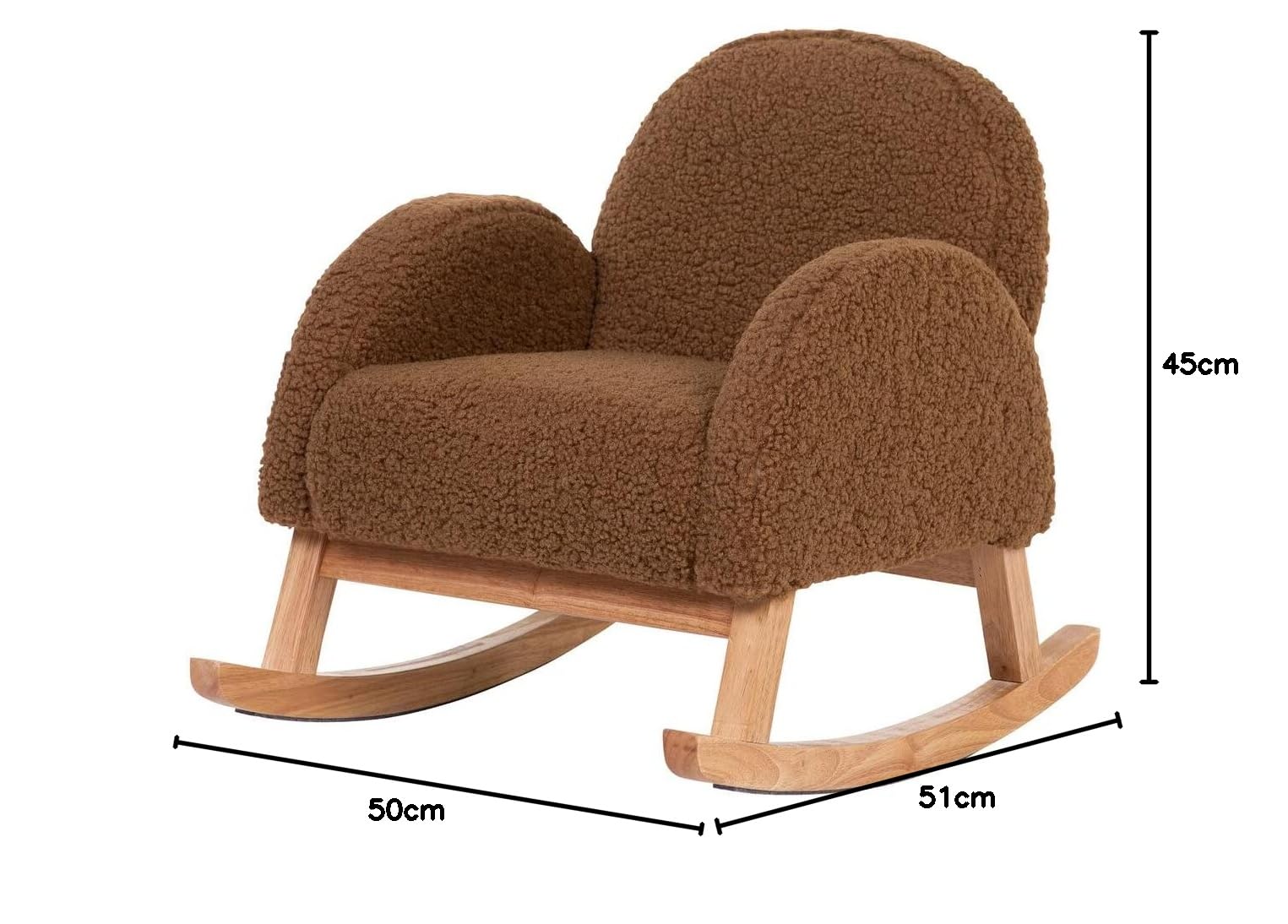 Schaukelstuhl Aus Weichem Teddy-Fleece – Bequemer Schaukelstuhl Für Kinderzimmer & Wohnzimmer