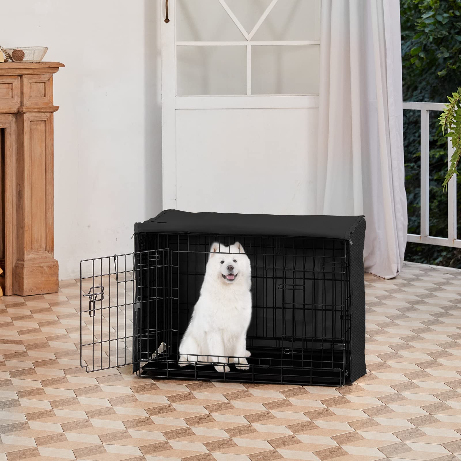 X-ZONE PET Copertura per gabbia per cani a doppia porta, in poliestere, per cani da compagnia (adatta per casse metalliche da 24, 30, 36, 42, 122 cm)