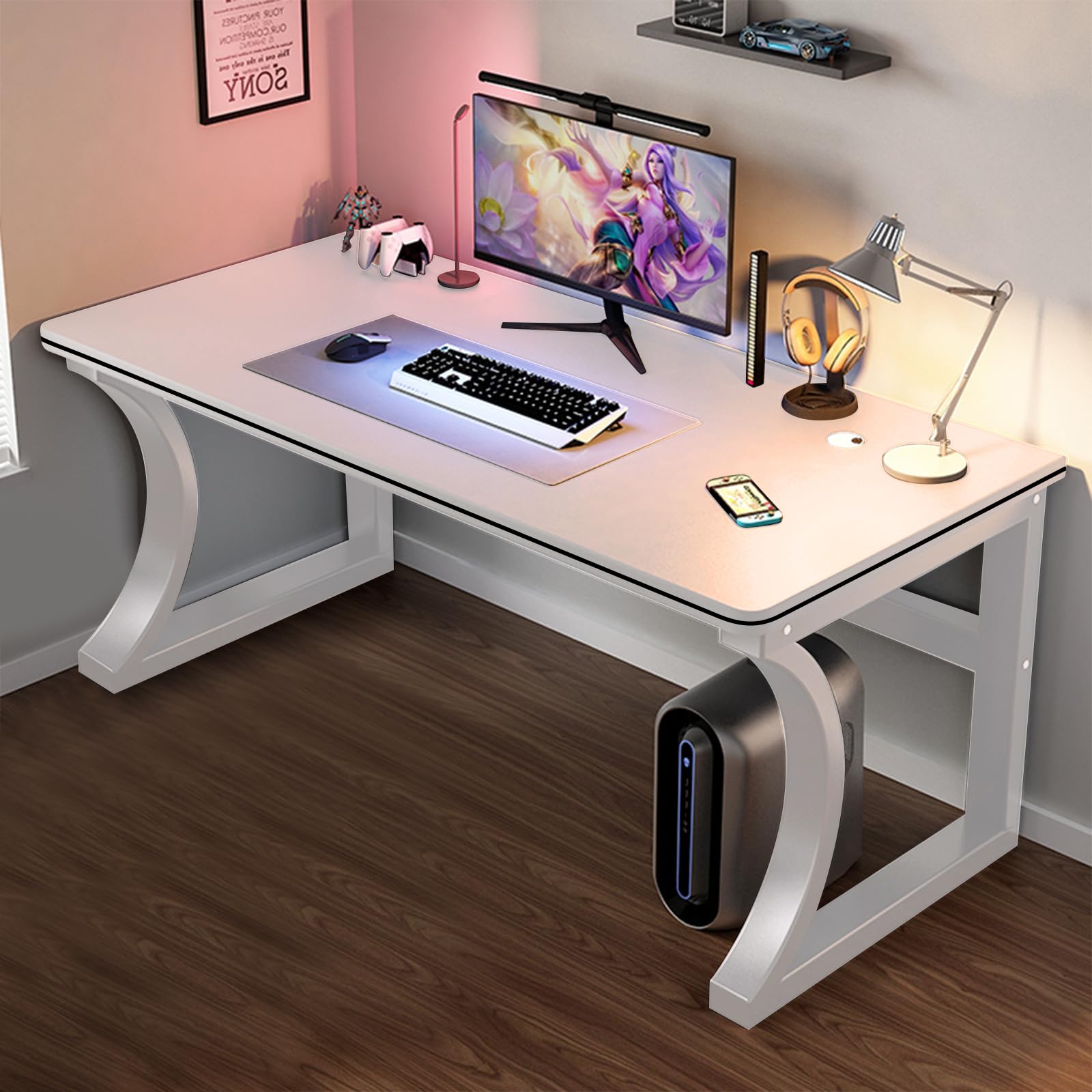 Amazon | LYZMHA パソコンデスク ゲーミングデスク 組立簡単 机 pc  