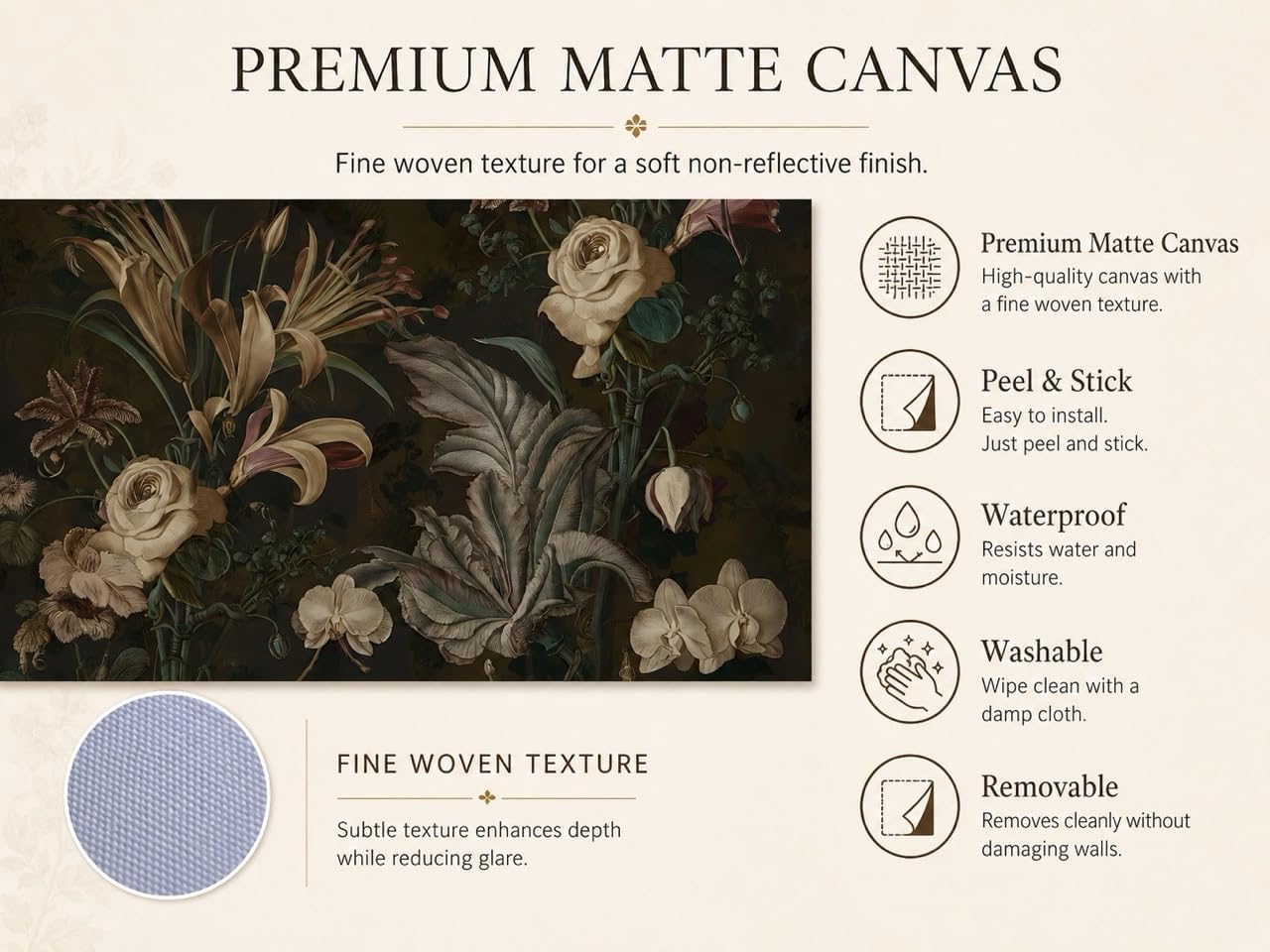 Wall Murals Peel and Stick ，Canvas murals Wallpaper Removable Waterproof Large Wallpaper for Living Room Bedroom (A7, 137×98inch)