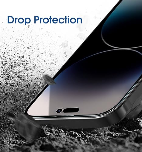 Miniatura 6 de amFilm OneTouch - Protector de pantalla de vidrio templado de privacidad compatible con iPhone 14 Pro Max (6.7 pulgadas), con kit de fácil