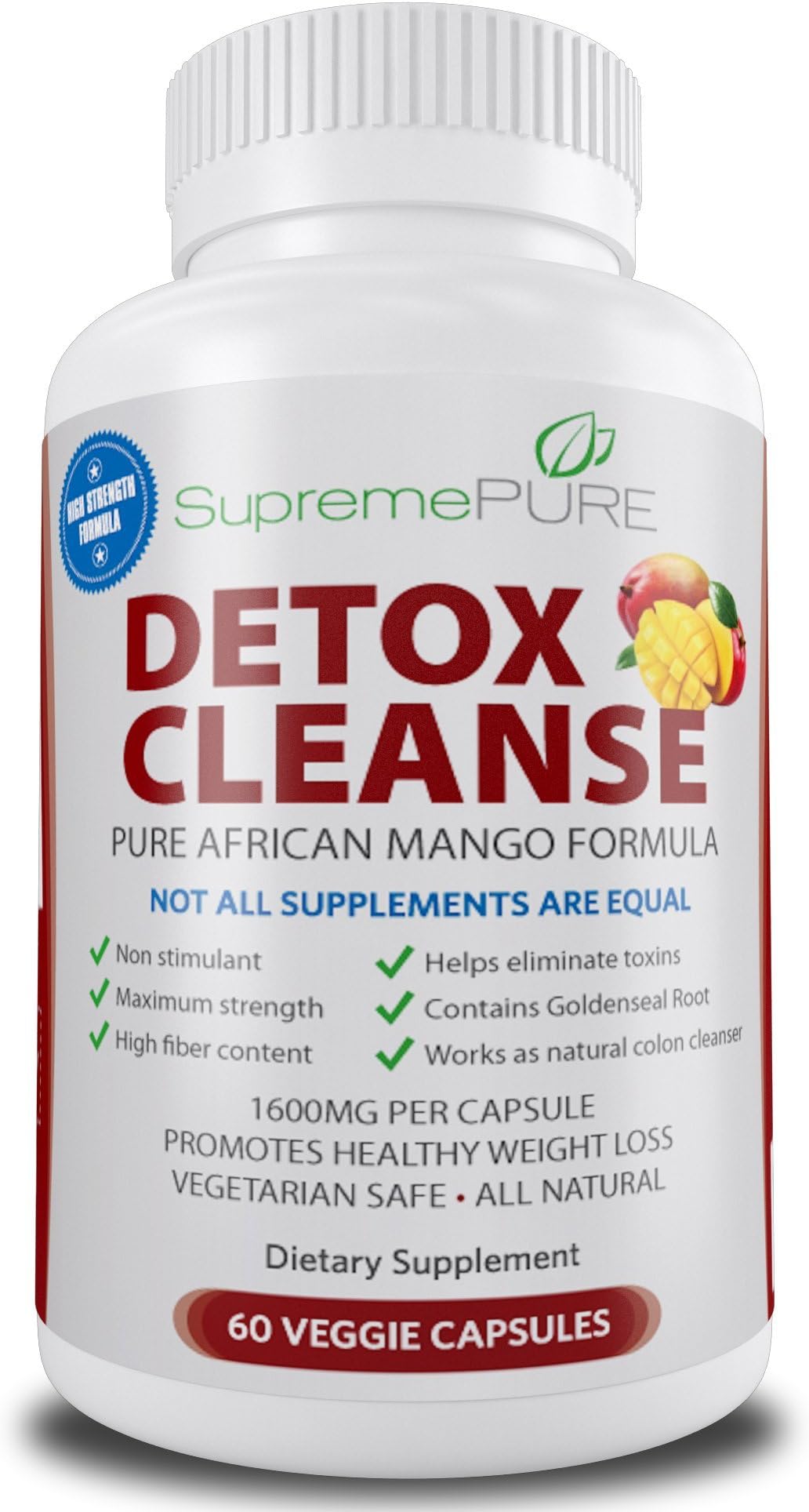 Supreme Pure Premium Detox Cleanse With African Mango Extract Is A Healthy Dietary Supplement That Helps You Lose Weight By Flushing Out The Digestive System Of Waste & Toxins. Works As A Natural Colon Cleanser Eliminating Gas & Bloating For Fast Constipation Relief