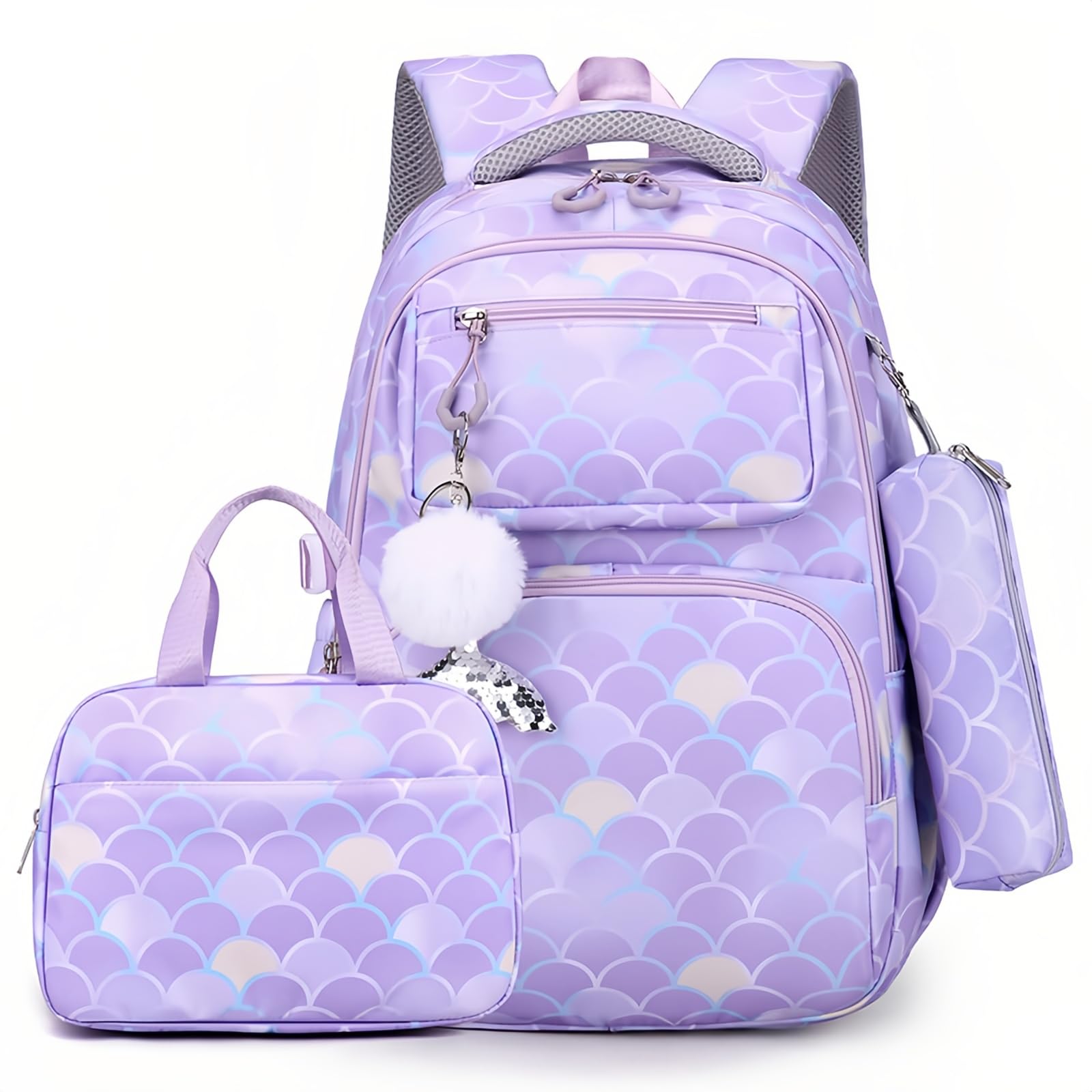 VIDOSCLA Kids Girls Elementary Backpack Students Book Bag Colorful School Bag for Girls