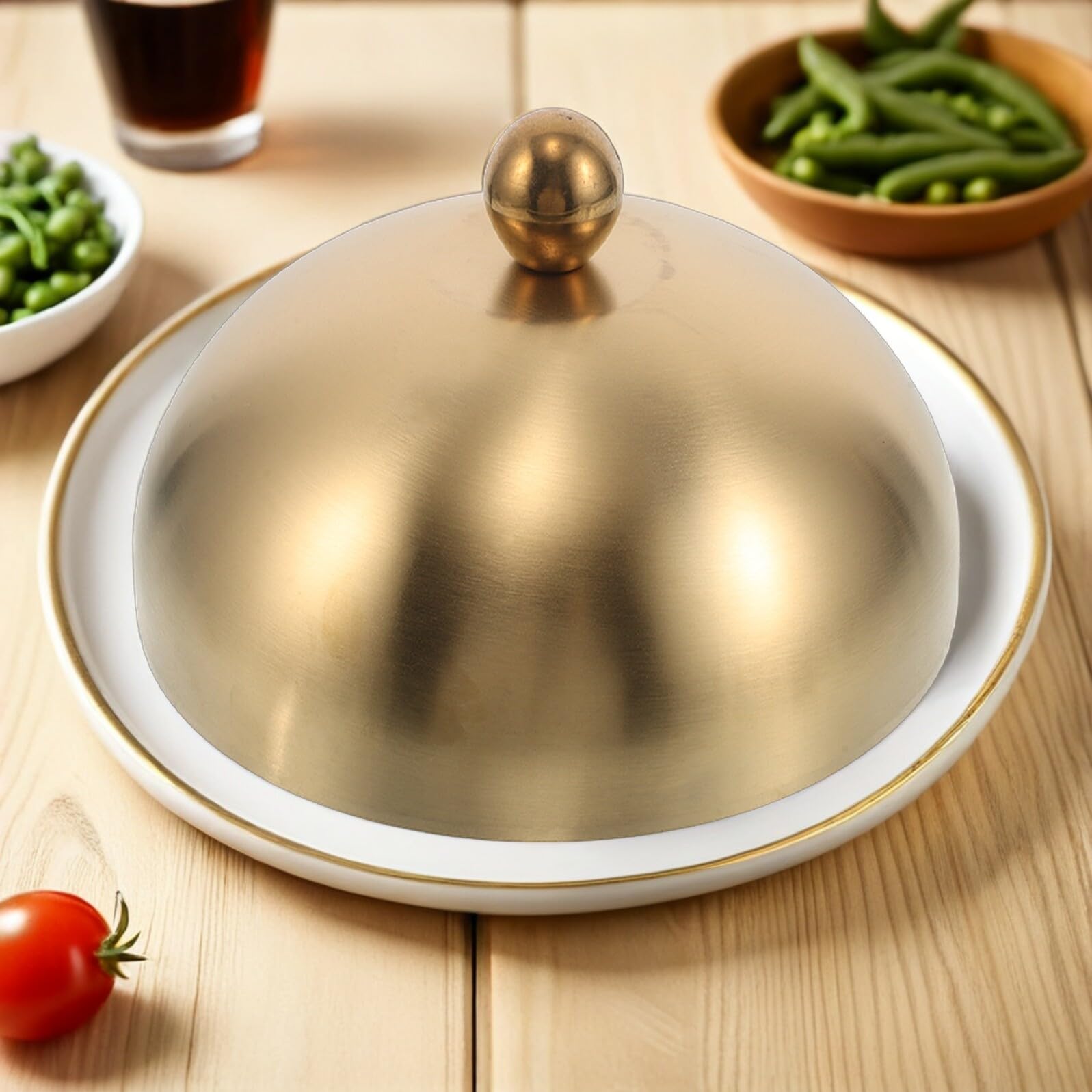 Tapa Redonda de Acero Inoxidable para Fundir Queso y Cocinar al Vapor Cubierta Resistente para Barbacoa Exterior y Plancha Accesorio Multifunción para Camping y Parrilla