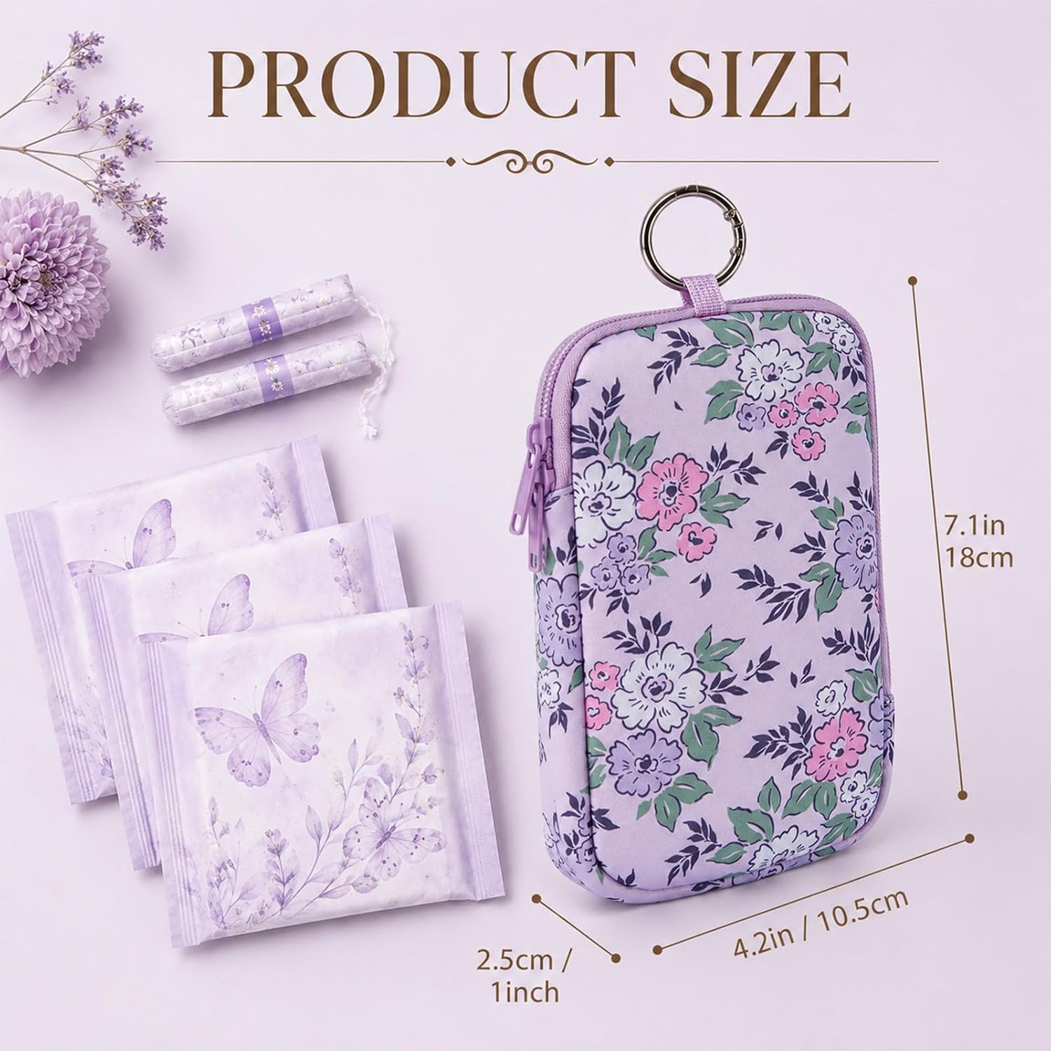 2 Packs Tampon Holder, Portable Period Bag Pouch Purse Essentials for Women, Tampon Bag Organizer Case, Travel-Friendly Discreet Period Bag for Women Purse Feminine Products image 2