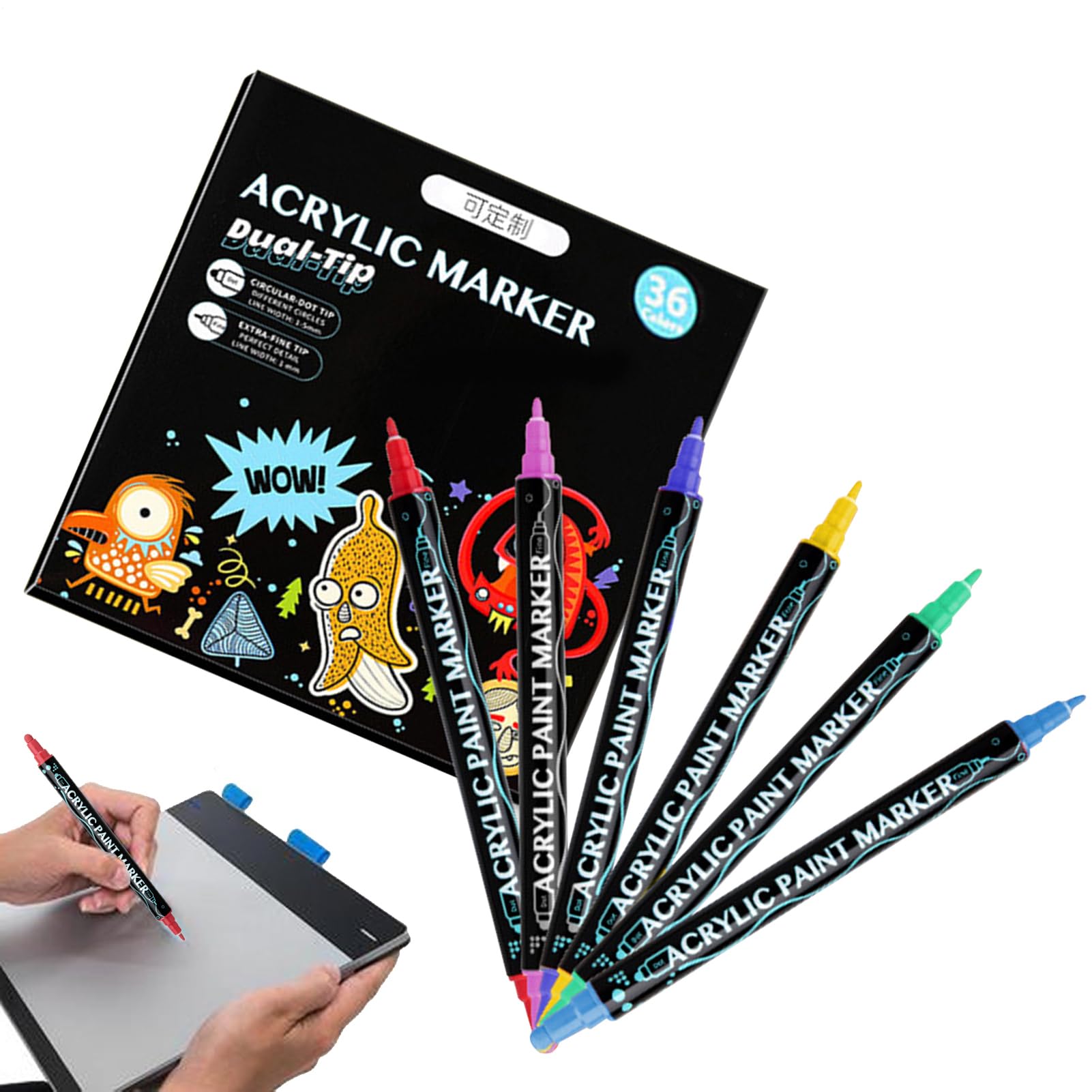 Stylos acrylique pour peinture multi-supports sans bavure sur bois et toile - 8