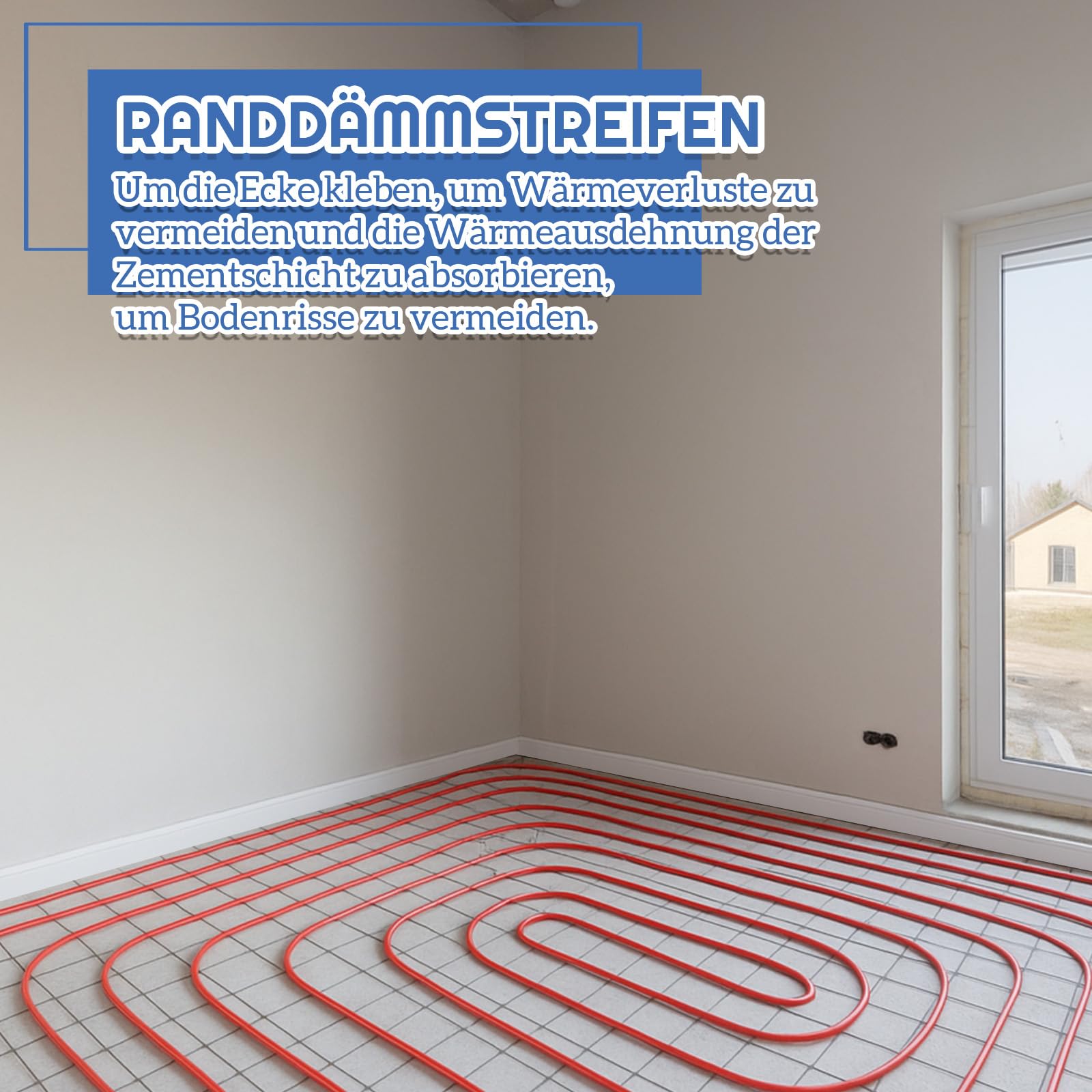 Xuniea Autoadhesivo para Masilla Niveladora Cinta Aislante para Juntas de Dilatación de Bordes Banda Aislante para Bordes Solado Autoadhesiva Cinta Tabiques Suelo Radiante(3 cm x 50 m,Blanco)