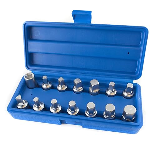 Drain Plug Sump Key Set Oil Change 3/8" Drive 14pc