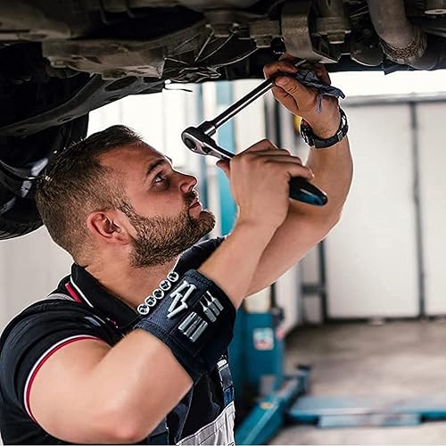 Miniatura 6 de Pulsera magnética para sujetar tornillo, con imanes fuertes, hecha de poliéster magnético con imanes ligeros y potentes, herramienta perfecta para