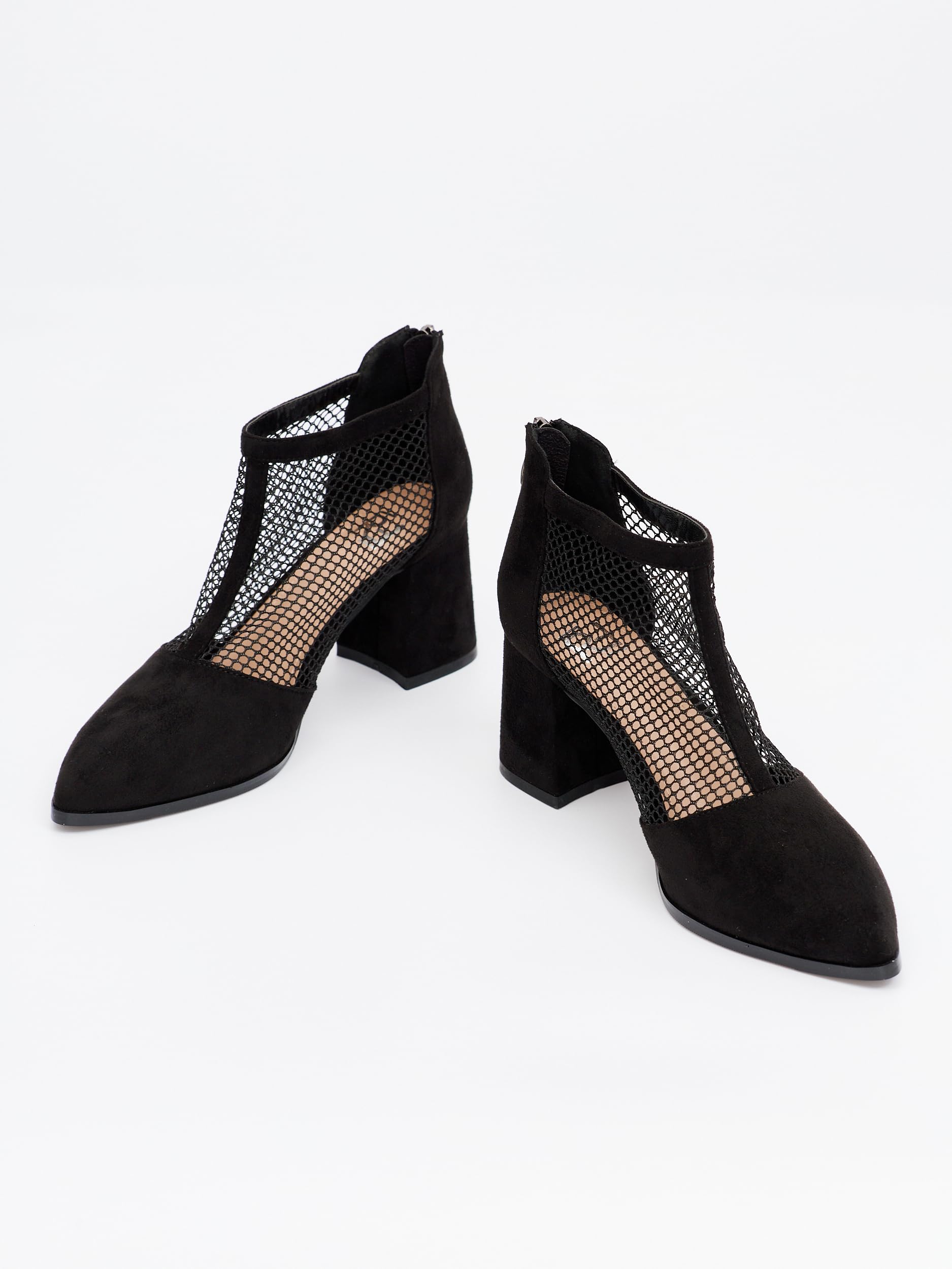 H1877-D1861-2 - Decolleté da donna, con tacco a blocco, colore: nero, 7 cm