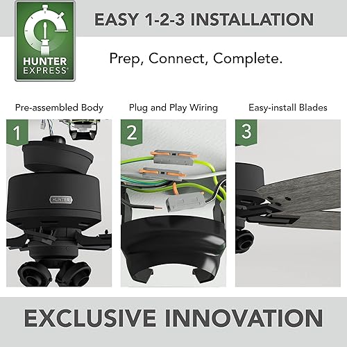 Miniatura 6 de Hunter Fan Company 52429 Gatlinburg - Ventilador de techo, color negro mate