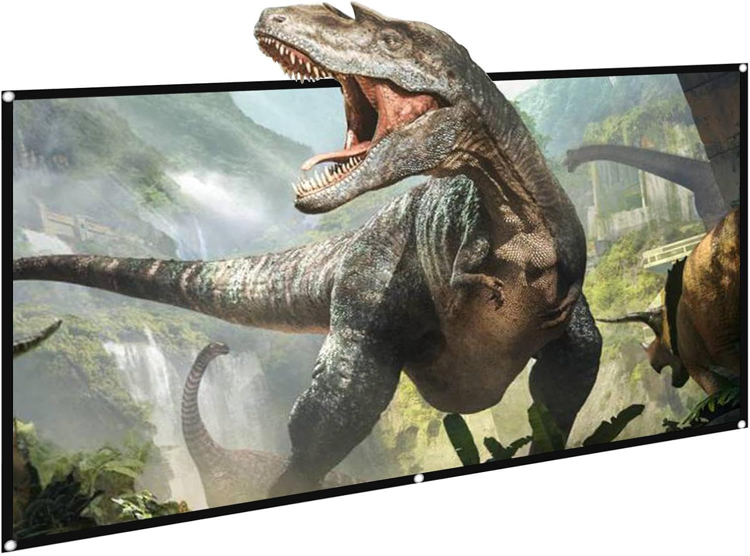 Spline® 60 Inch Diagonal Projector Screen Indoor Outdoor Portable Ratio 16:9 Anti-Crease Foldable Dual Front Rear Retractable 4K Ultra HD 3D Ready Movie Office Home Theater -(52"(W) x29(H))
