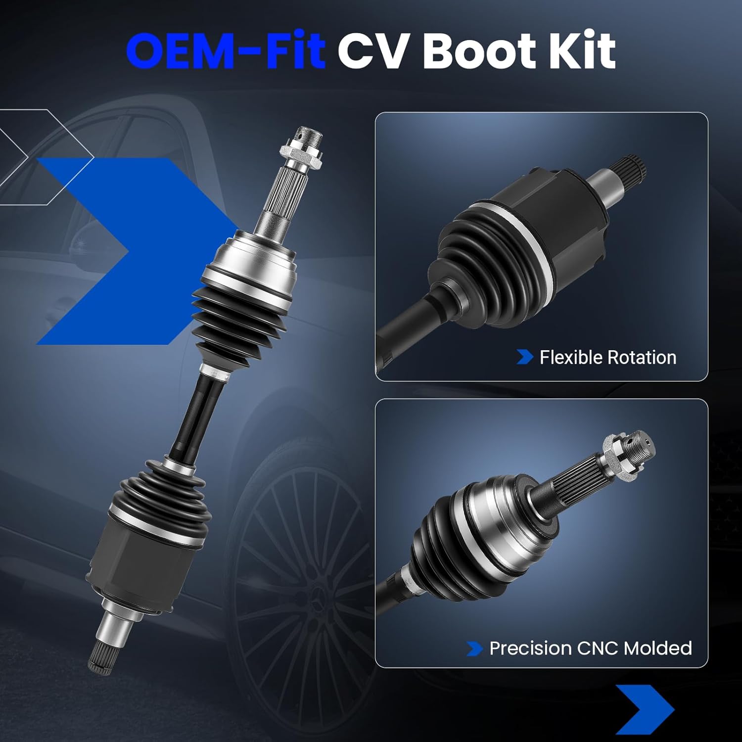 2 Pcs CV Axle Joint Kit Compatible with Toyota 4Runner 1996-2002, Tacoma 1995-2004 - 4343004020, 4343035030, 665134, NCV69142 Replacement - Fits 2.4L/2.7L/3.4L L4/V6 Models