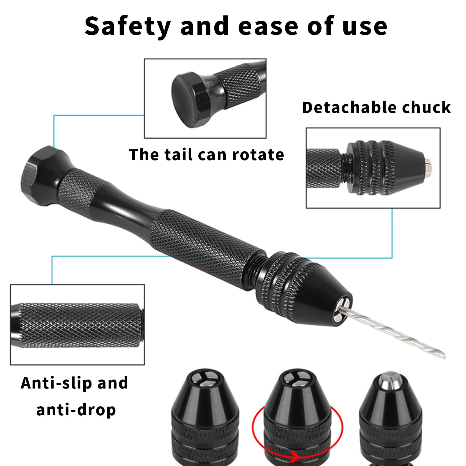 31PCS Hand Drill Bit Set, Pin Vise Hand Drill Set Holding with 0.5-3mm, Micro Drill Bit Set, Micro Twist Drill Bits - Image 4