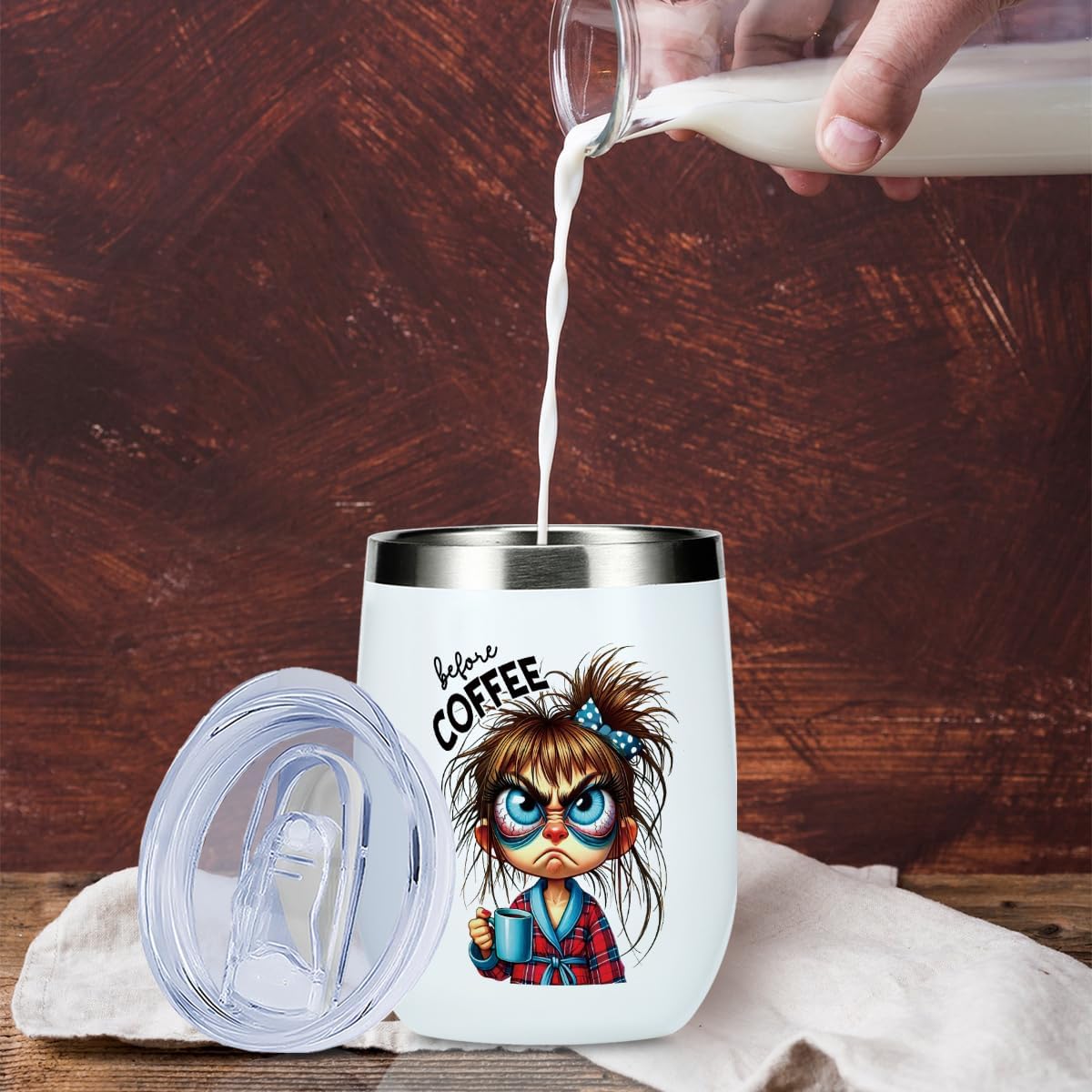 Funny Coffee Quotes Wine Tumbler, Sarcastic Funny Double Wall Vacuum Insulated Coffee Mug Wine Glass 12 oz Tumbler with Lid for Women Girls Sister Best Friend Friendship Anniversary Birthday Christmas - Image 6