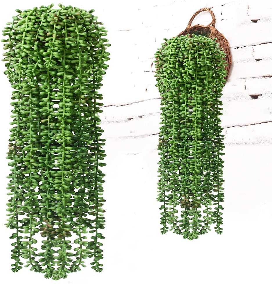 BohoSM 3pcs Fake String of Pearls Plant Artificial Hanging