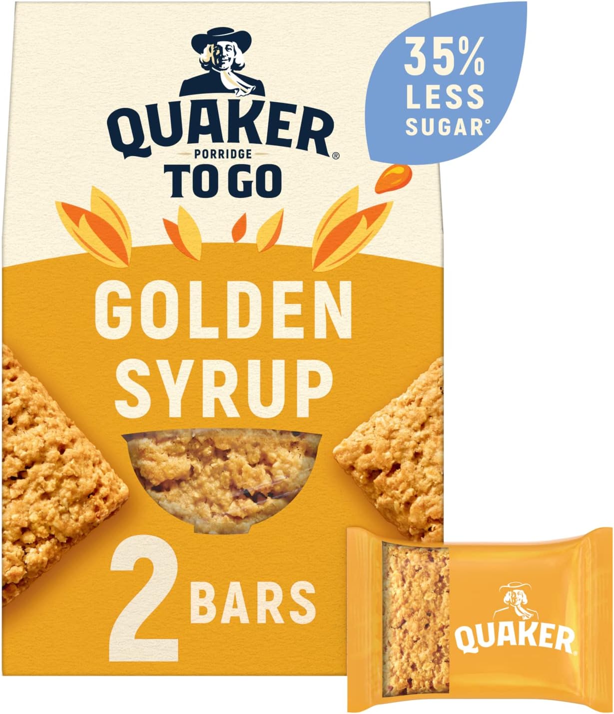 Porridge To Go Golden Syrup Breakfast Bars,55 g (Pack of 2)