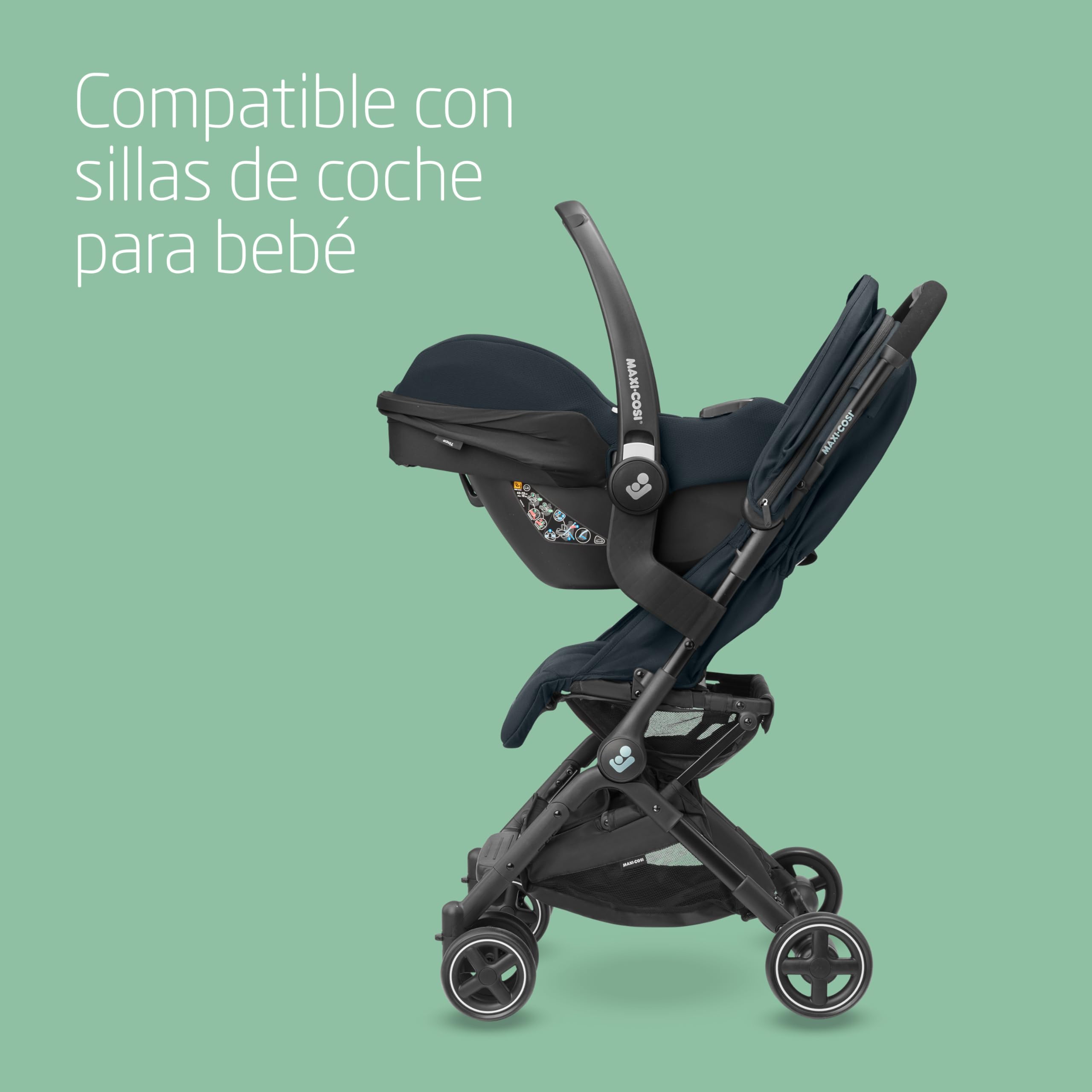 Maxi-Cosi Lara2, Silla de Paseo Ligera, 0-4 Años, 0-22 kg, Compacta, 3 Reclinaciones, Reclinación Total, Plegado Automático, Bandolera, Essential Graphite