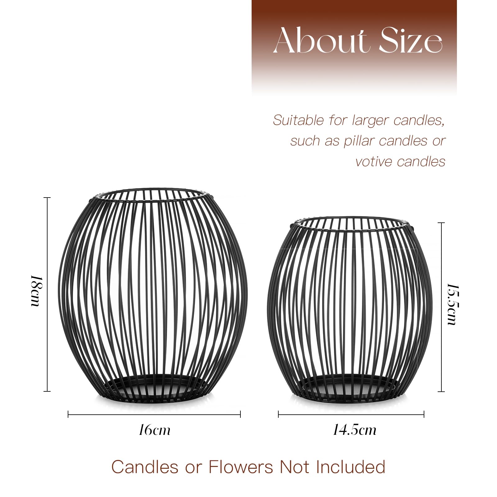 Set De 2 Photophores "Genko" - Métal - Atmosphera Créateur D'intérieur | Leroy Merlin