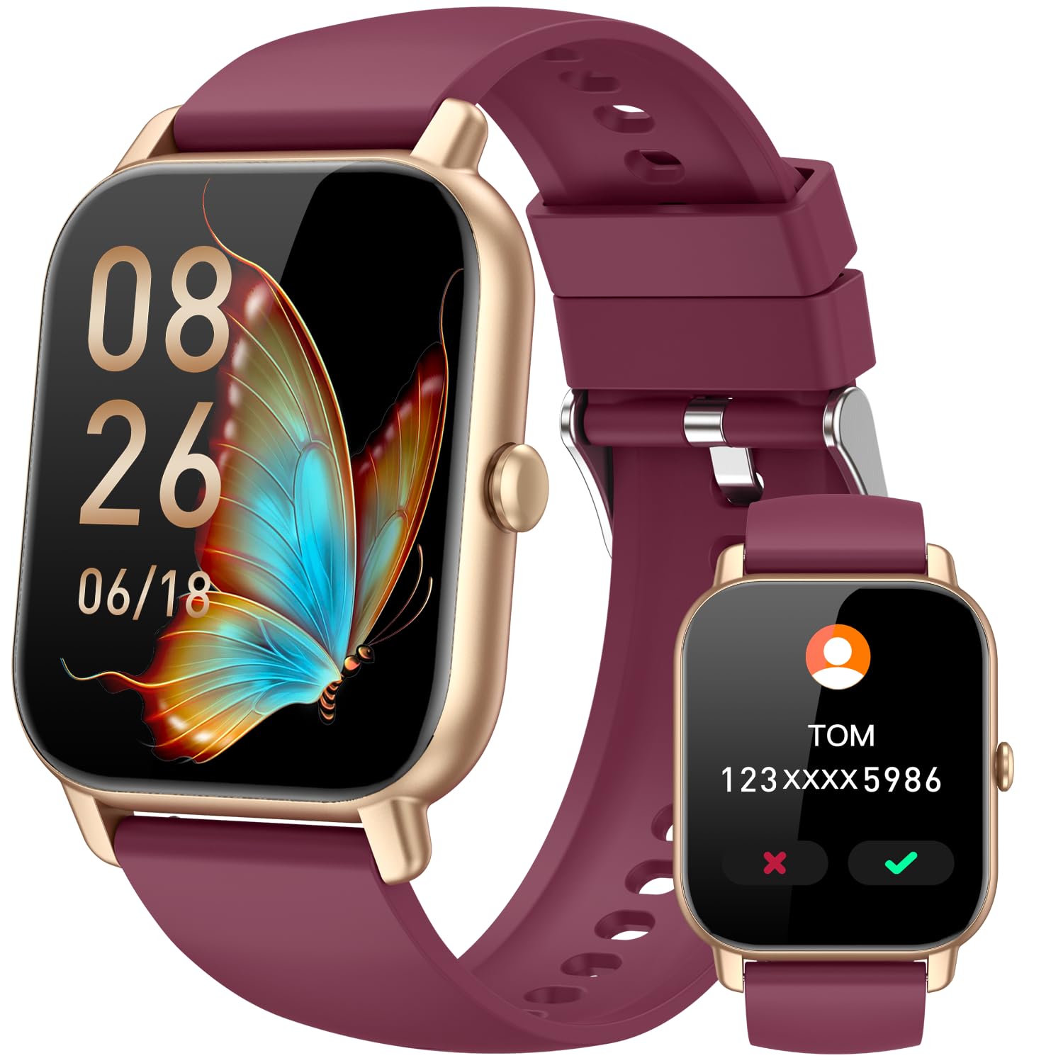 Mindimp Smart Watches for Men Women(Answer/Make Call), Fitness Tracker Watch with Activity Counter/Sleep Monitor/ 110+ Sports Modes,Smart Watch for