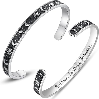 Btysun Bracelets for Women Mothers Day Bracelet Gifts from Daughter Inspirational Gifts for Women Graduation Gifts for Her Motivational Birthday Cuff Bangle Friendship Personalized Mantra Jewelry…