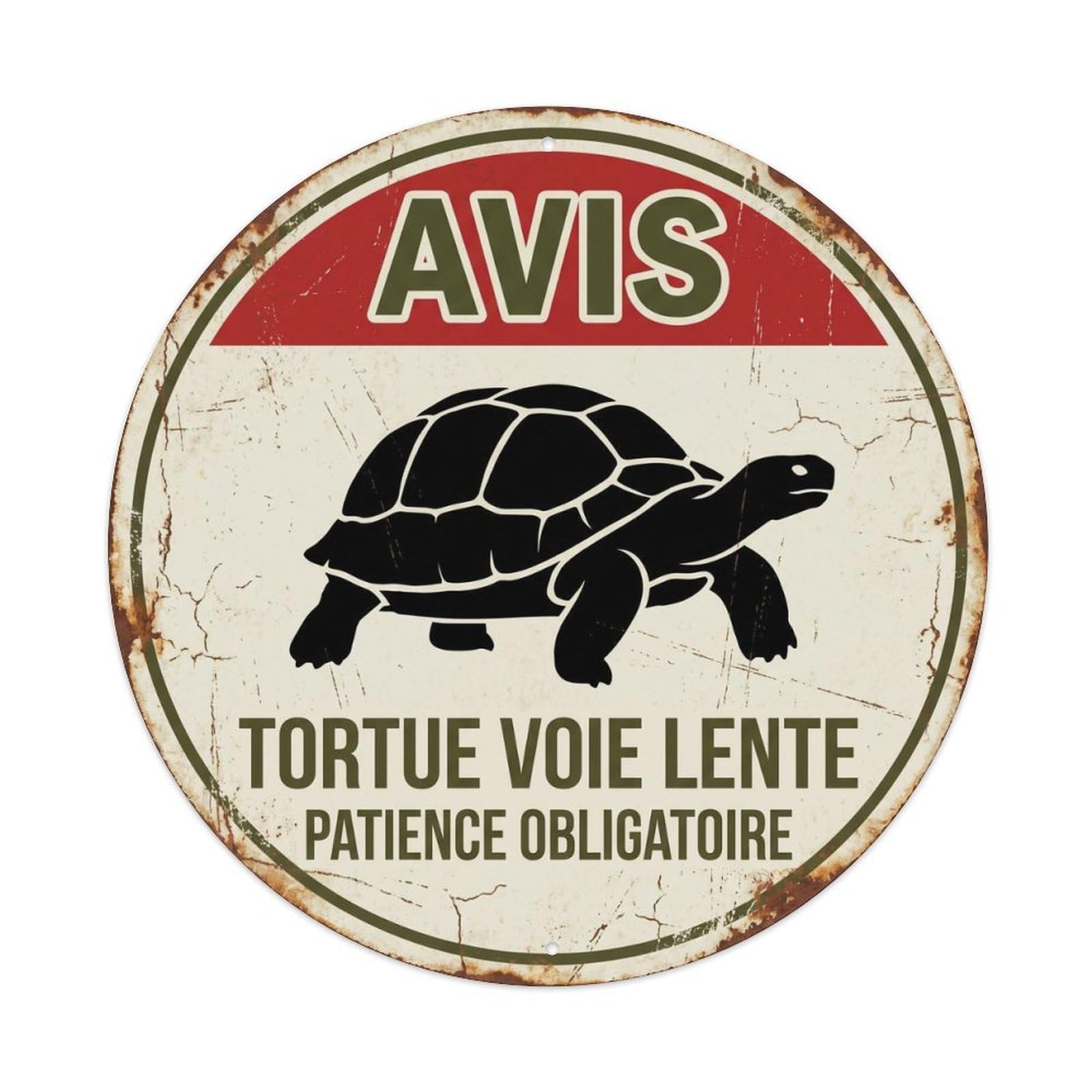 Vintage Lazy Tortoise Slow Lane Metal Tin Sign Plaque