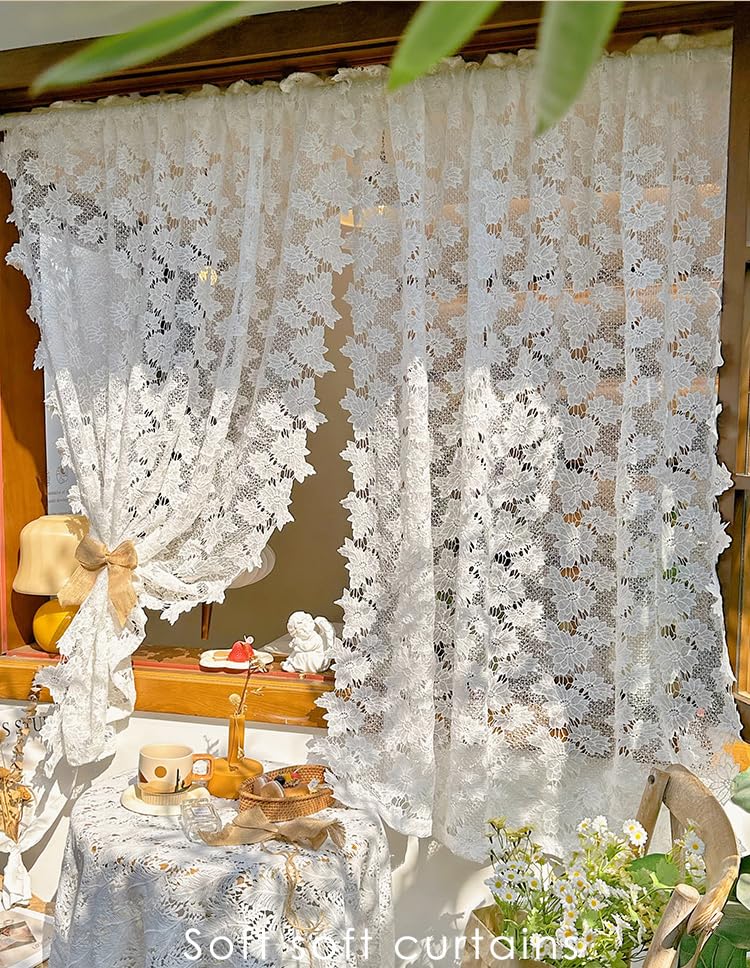 Devola Vitrage transparant jacquard gordijn met bloemen panneaux Devola Vitrage transparant jacquard gordijn met bloemen panneaux