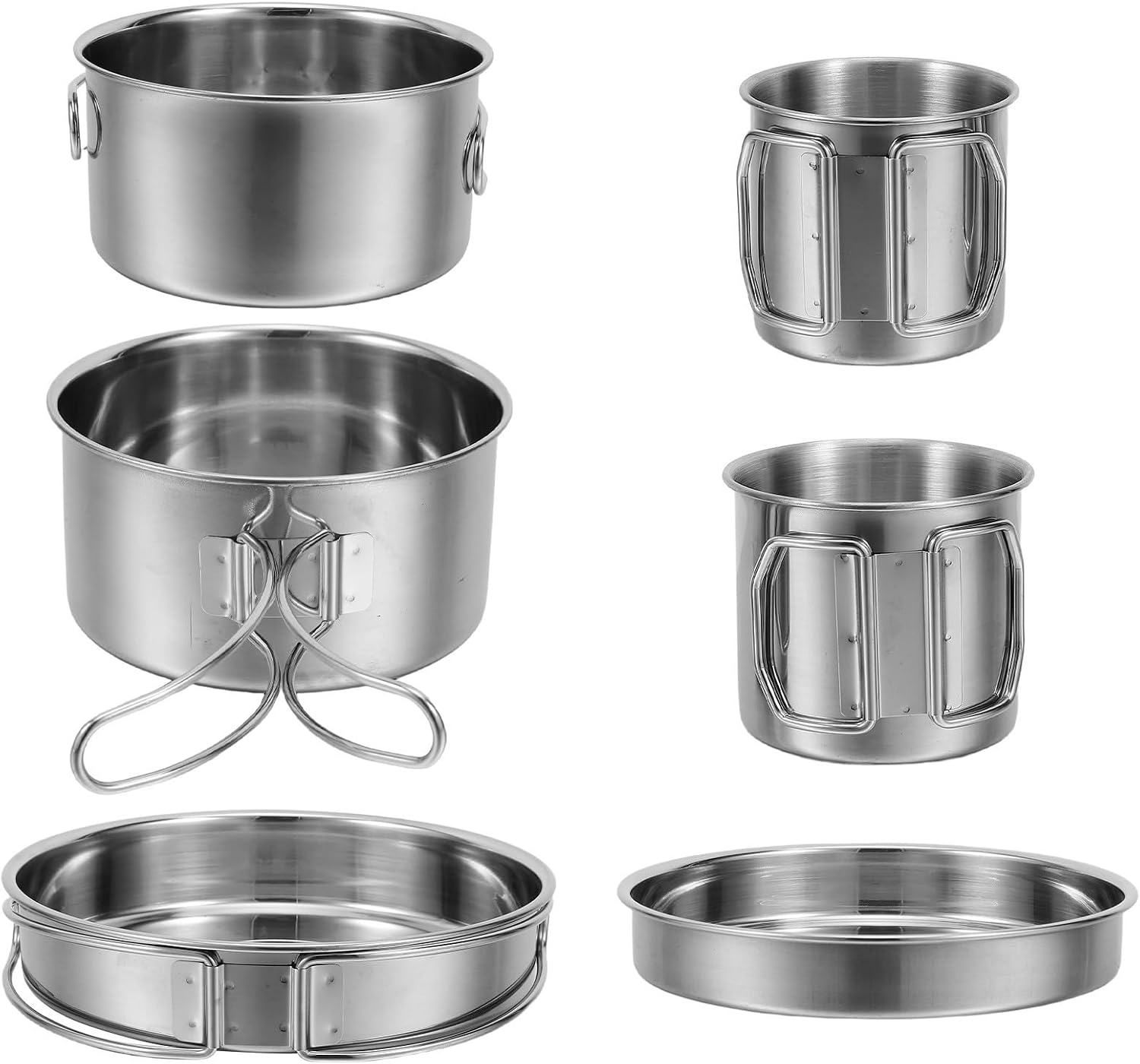 Stainless Steel Folding Camping Utensil Set, Lightweight Portable