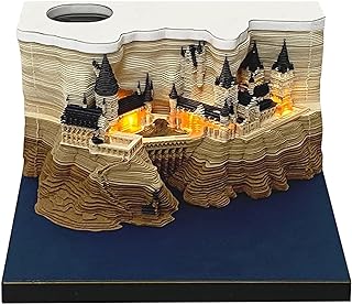 Bloco de notas adesivas 3D, blocos de notas, arte em papel com luz, castelo 3D Stick Notes Conveniência Adesivos Papéis Artesanato Cartão, Original DIY Post Notes Bloco de notas, presente criativo