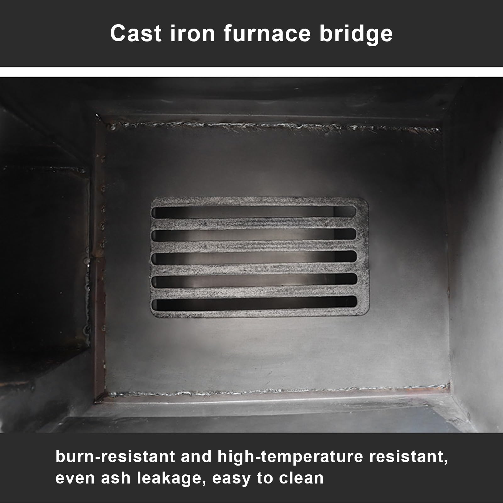 Stufe a Legna da Interno con Fornon e Tubi da Fumo Elevata Dissipazione del Calore, Stufa a Legna Multiuso per Riscaldamento, Cottura e Acqua, Nessuna Perdita di Fumo(60 * 40 * 46cm)