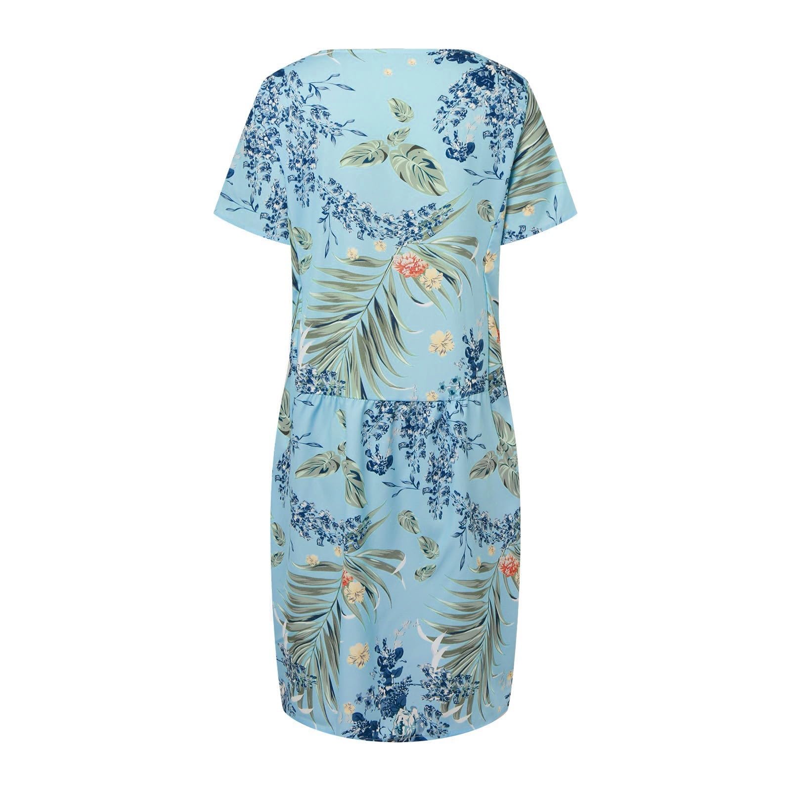 Leinen Sommerkleid Damen, Leinenkleider Damen Mit Taschen Sommer Strandkleid Große Größen Kleider Frühling Luftig a Linien Boho Musselin Leinen T Shirt Kleid Lässiges Sommerkleider Leicht Und Luftig