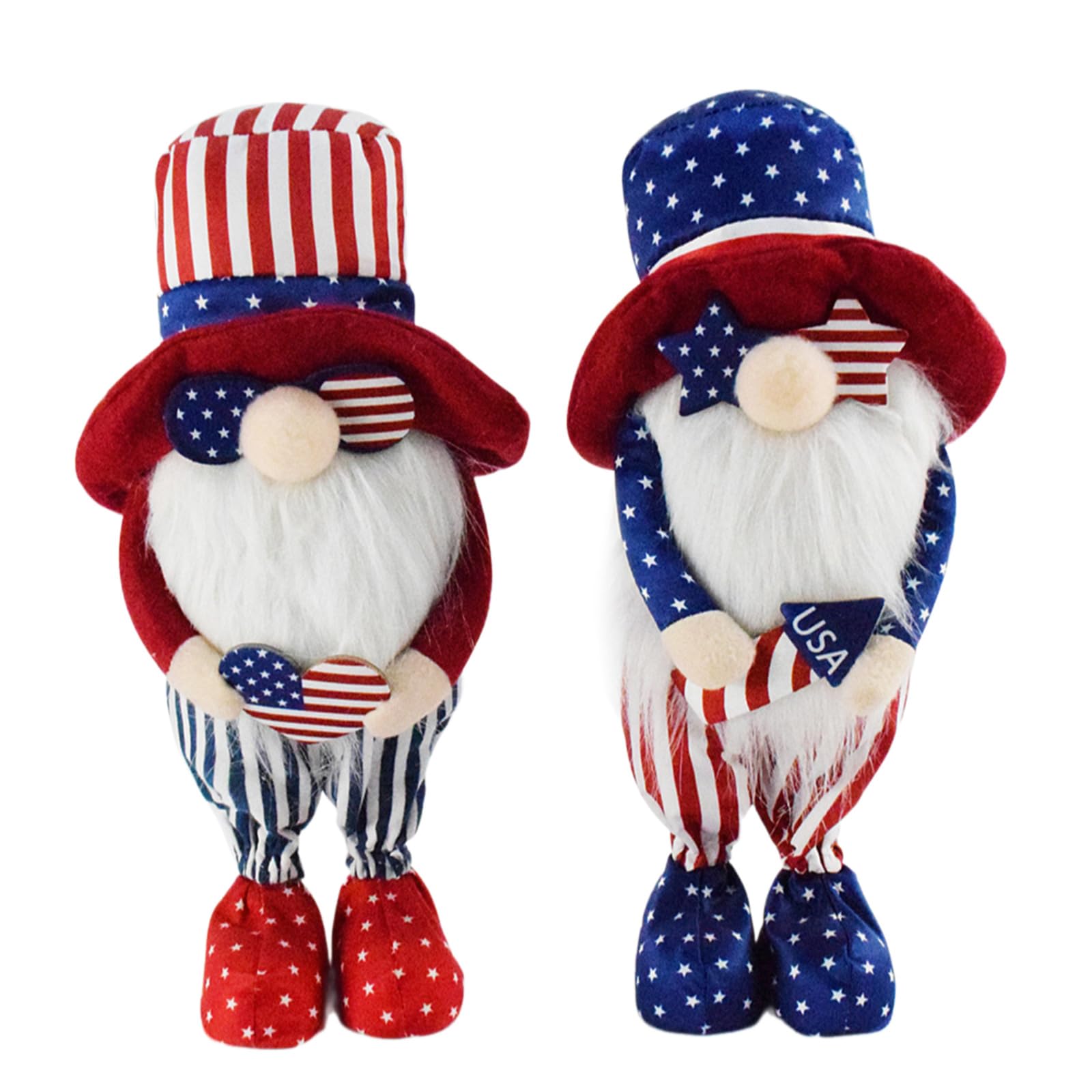 Kalttoy Of Patriotic Gnomes America Flags Theme Plush Decors for Independence Indoor Celebration and Gift Give America Flags Theme