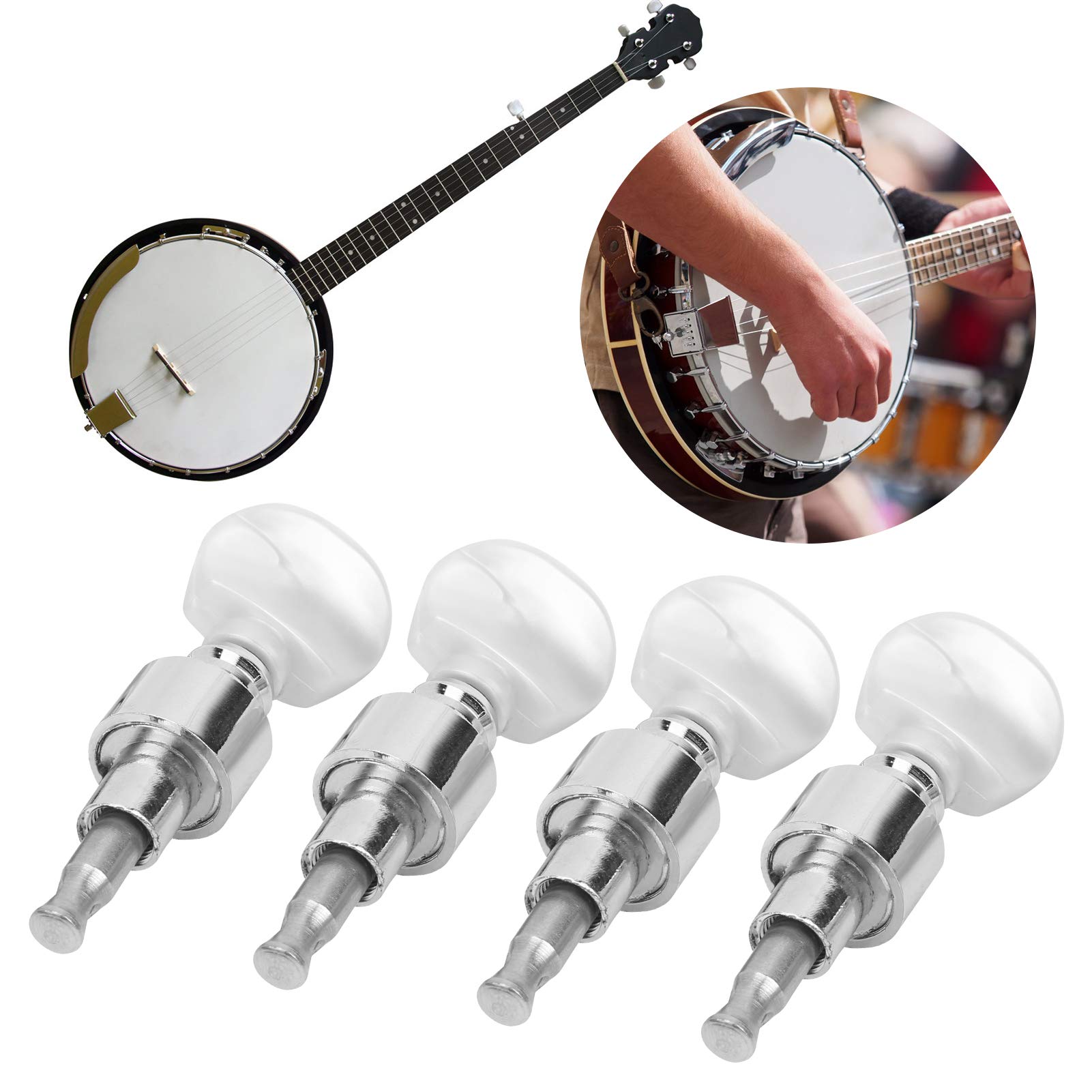 Banjo-Getriebemaschine, 4-teiliges Stimmgerät, Banjo-Getriebe-Maschinenstimmgerät, Perlenwirbel, Musikinstrumentenzubehör HA106 Für Banjo-Stimmung