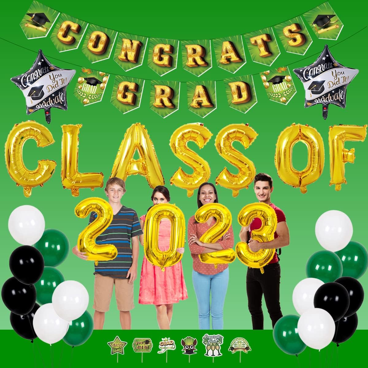 Graduation Decorations Class Of 2023 Green Graduation Party