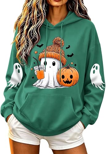 Vividcrate Cute Halloween Hoodie Women 2026 Long Sleeve Pull