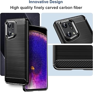 Case for Oppo Find X5 Pro, Slim Fit Phone Cover, Black
